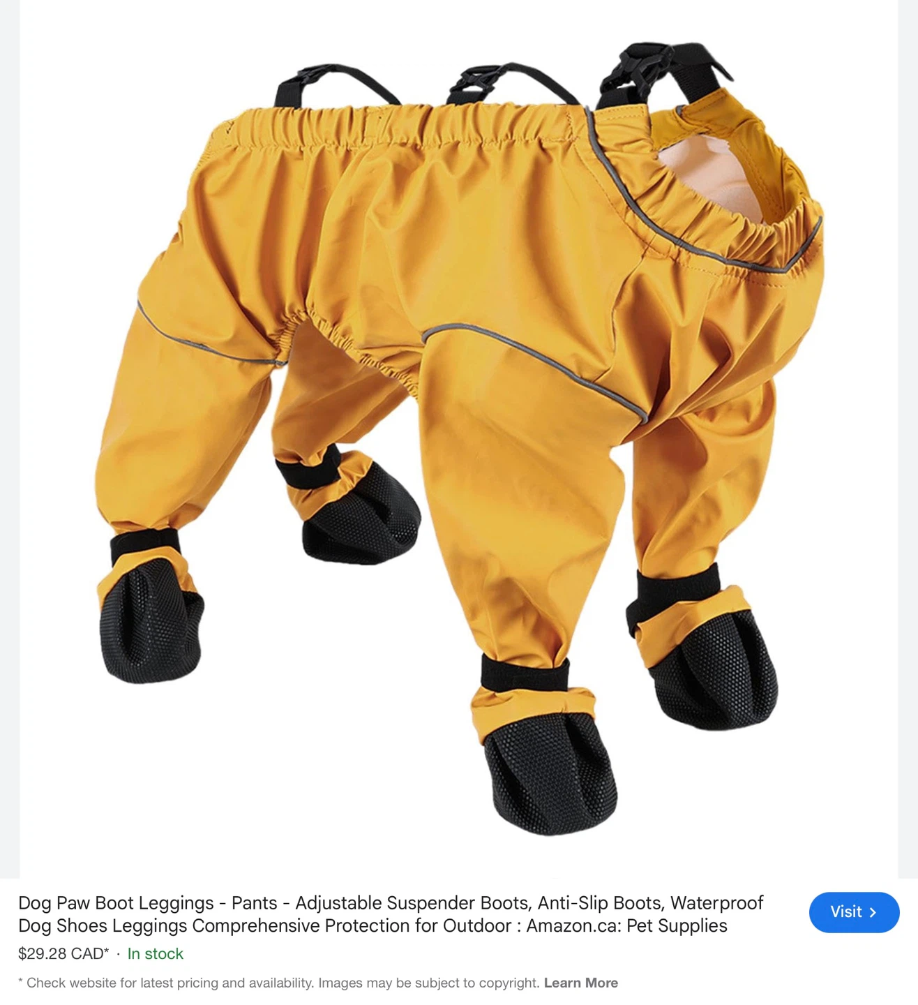 Yellow Dog Suspender Booties - Waterproof & Anti-Slip size small - photo 2