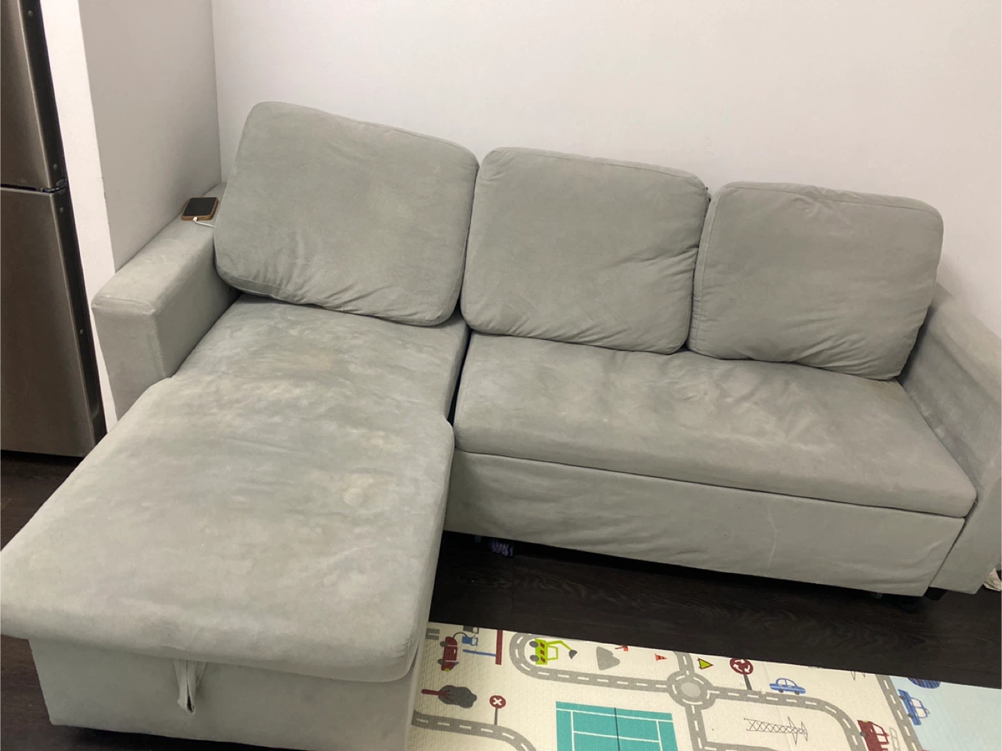 Grey Sectional Sofa with Storage - photo 2