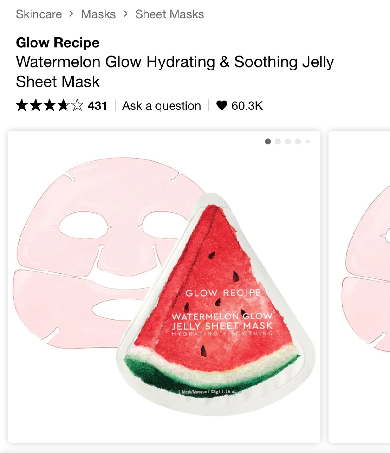 Glow Recipe Watermelon Glow Jelly Sheet Mask (1 Mask) - photo 4
