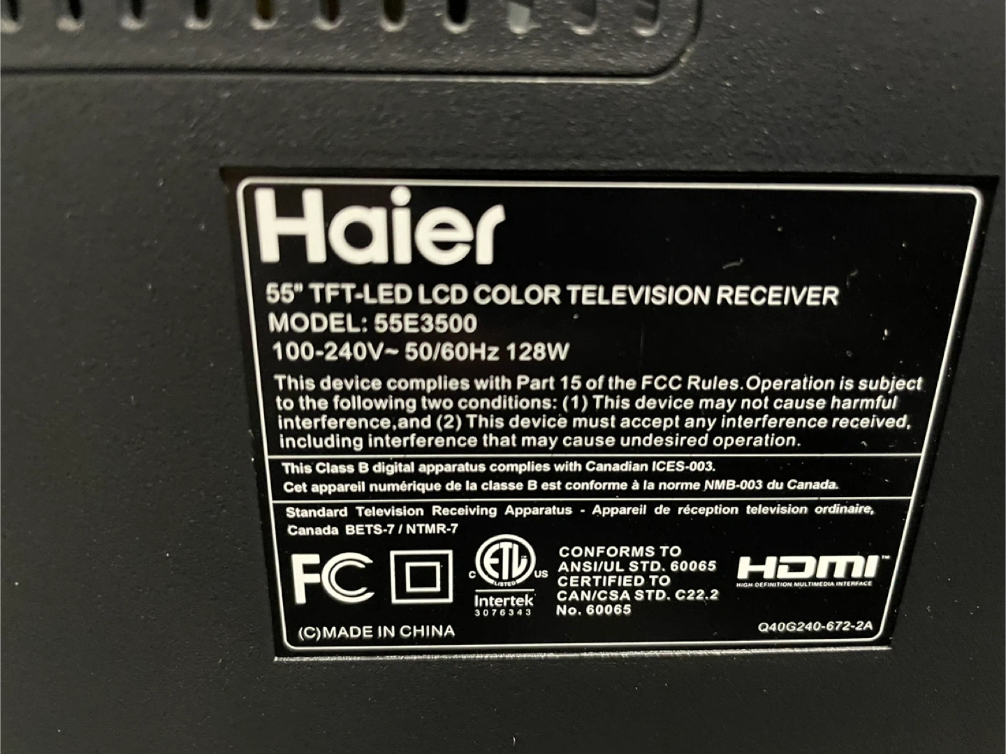 Haier 55" LED LCD TV - photo 5