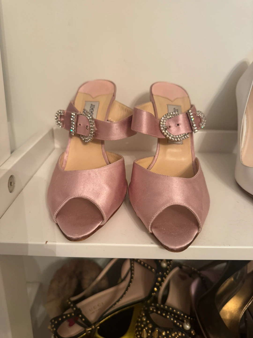 Beautiful Jimmy Choo Satin Pink heels sz 38.5 - photo 2