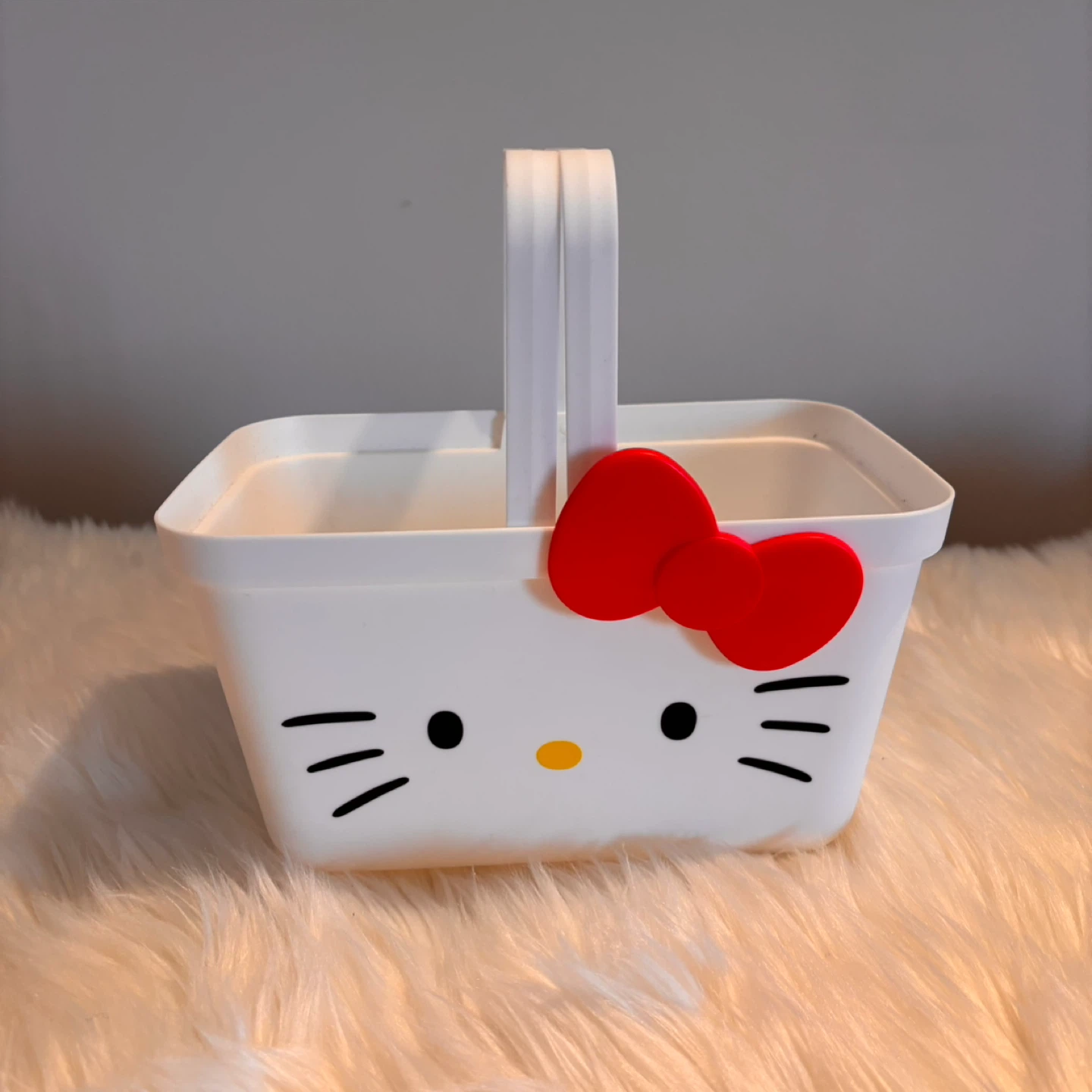 Hello Kitty White Storage Basket with Handle - photo 2