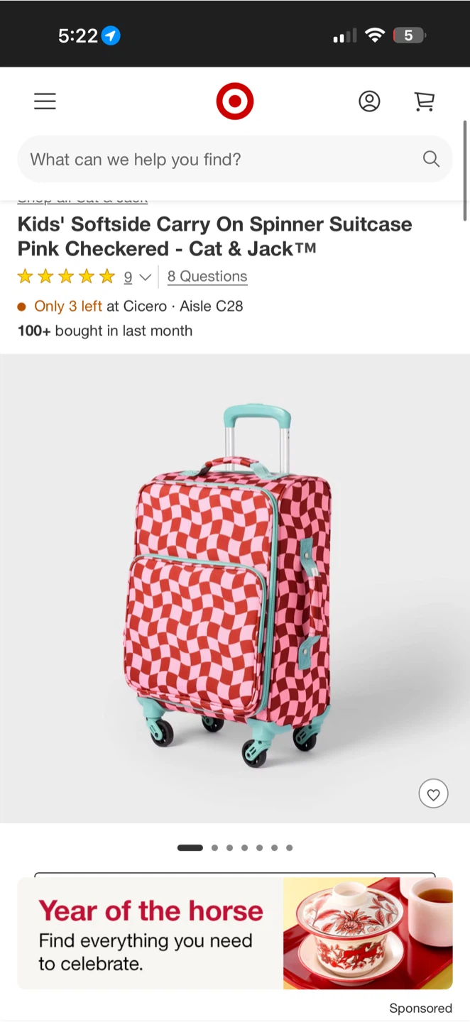 Cat & Jack Kids' Softside Carry On Spinner