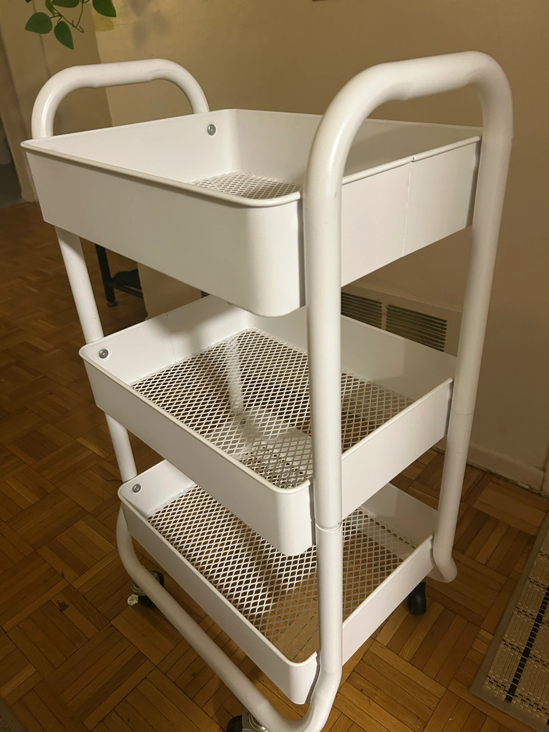 White 3-Tier Rolling Storage Cart