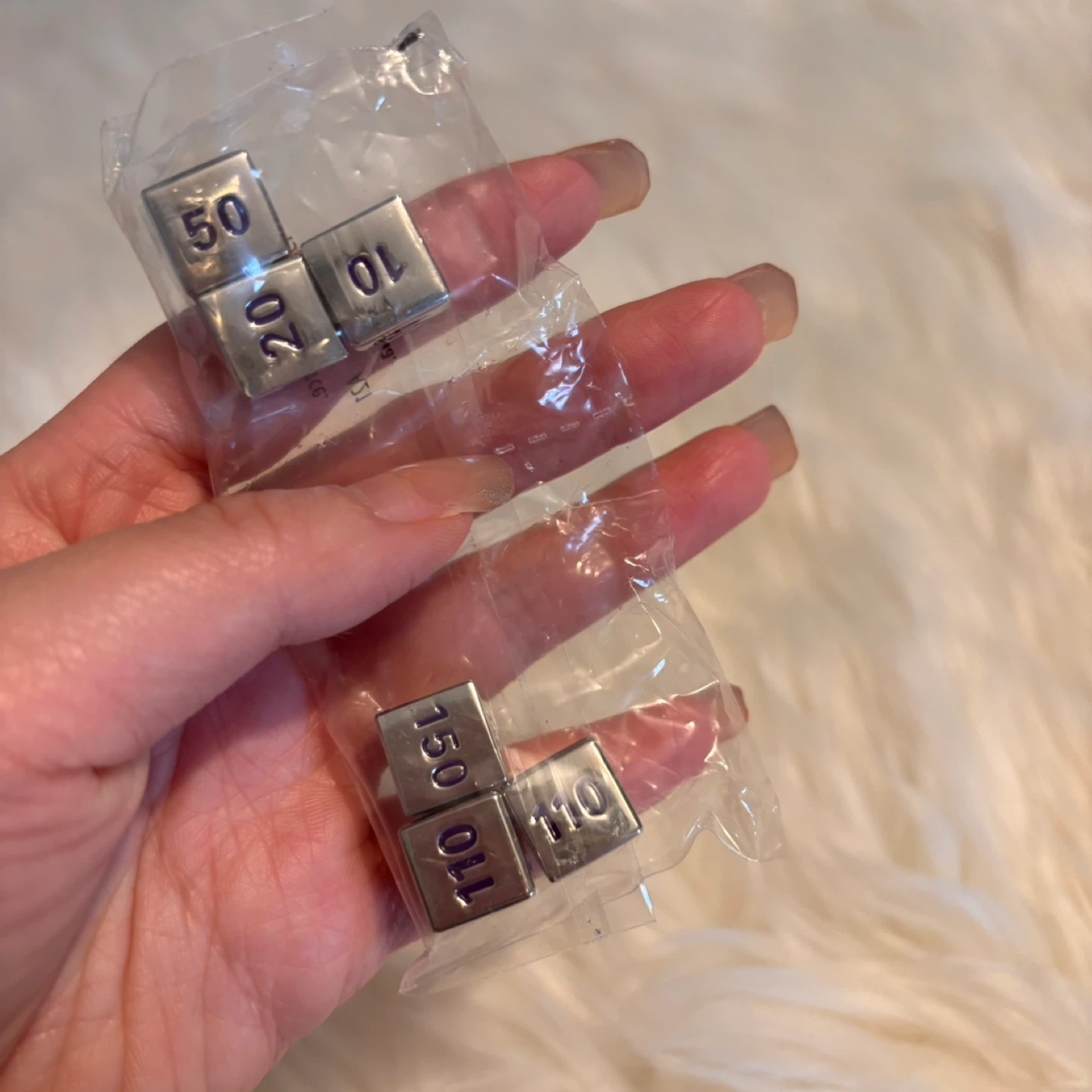 Set of 6 metal dice with numbers - photo 2