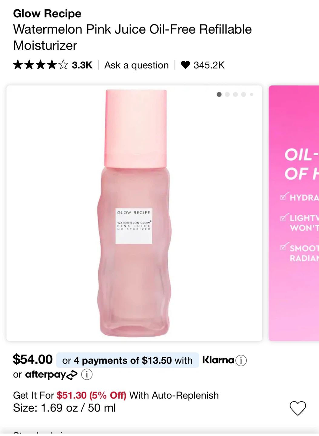 Glow Recipe Watermelon Glow Pink Juice Oil-Free Moisturizer 50ml - photo 4