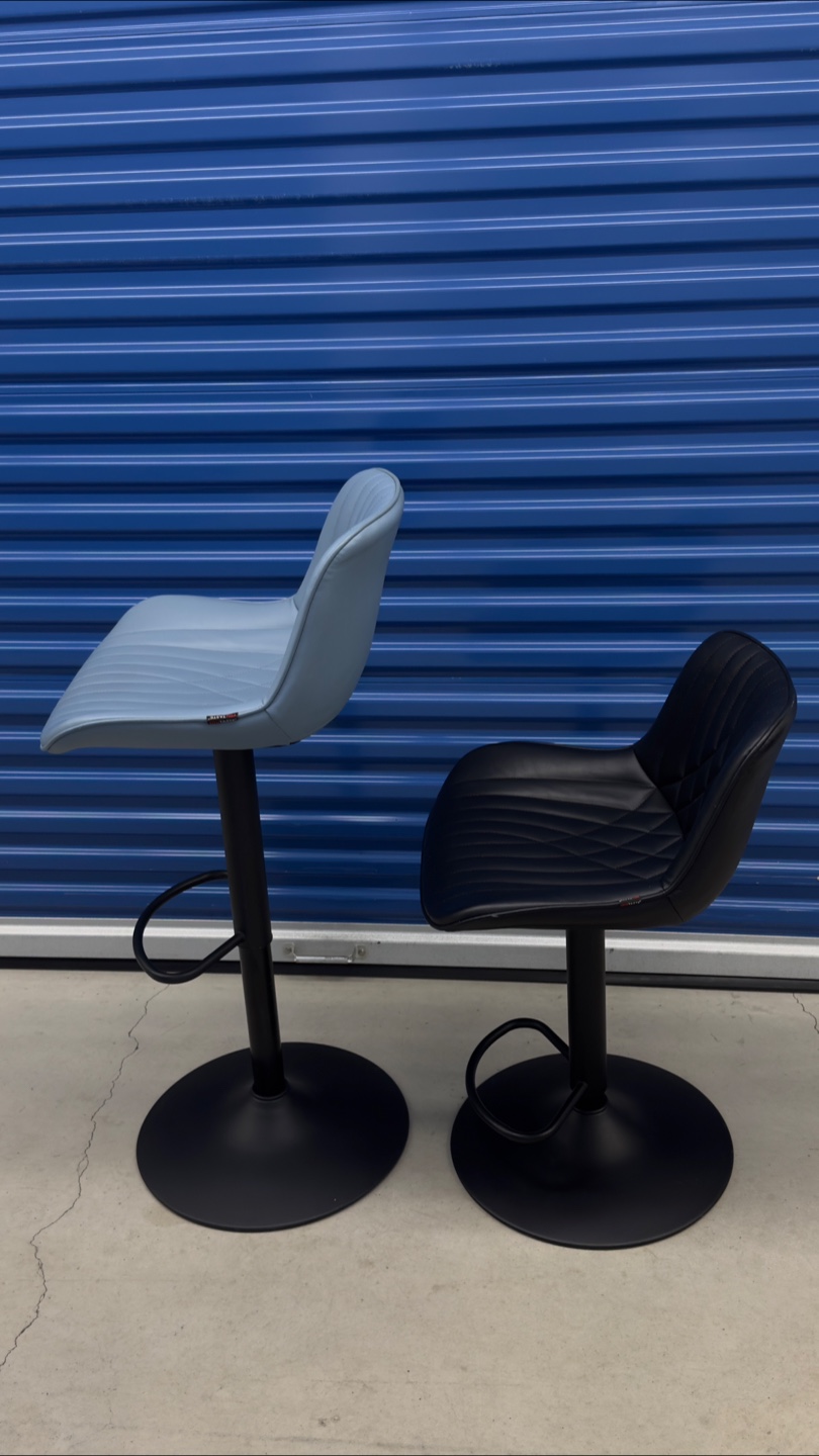 YOUTASTE Bar Stools - Set of 2 (Black & Light Blue) - photo 3