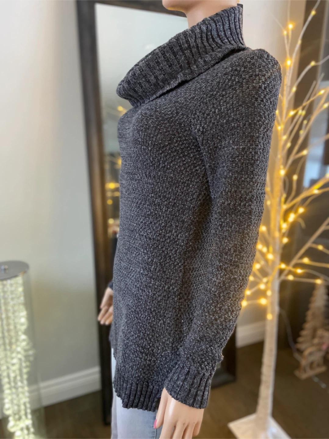 EUC: Hilary Radley Grey Cowl Neck Tunic Sweater S - photo 2