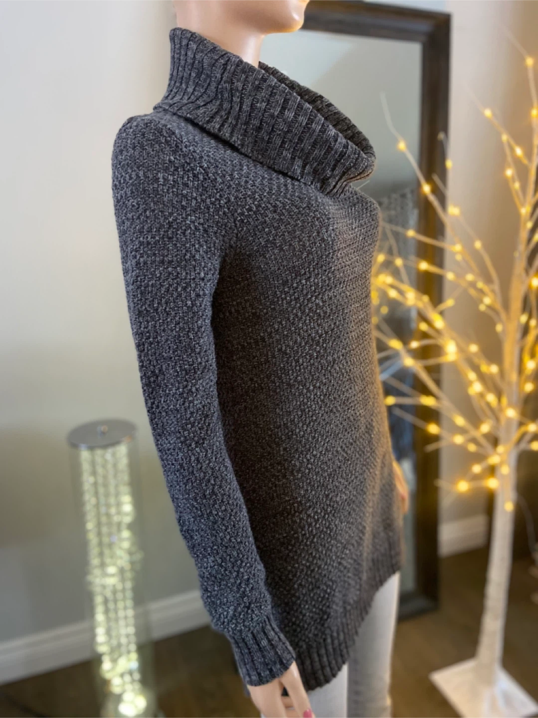 EUC: Hilary Radley Grey Cowl Neck Tunic Sweater S - photo 4