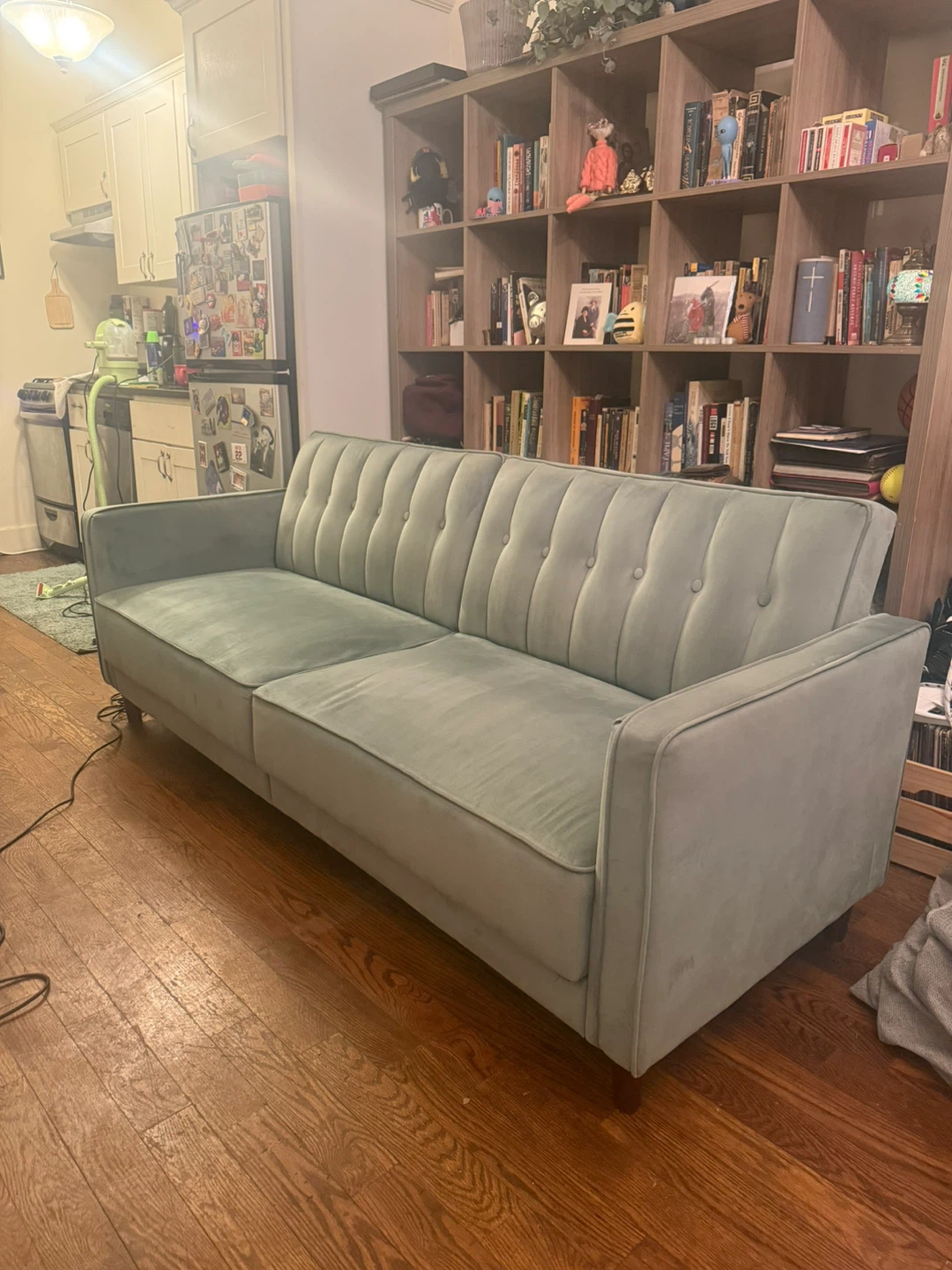 Light Green/Teal Velvet Sofa