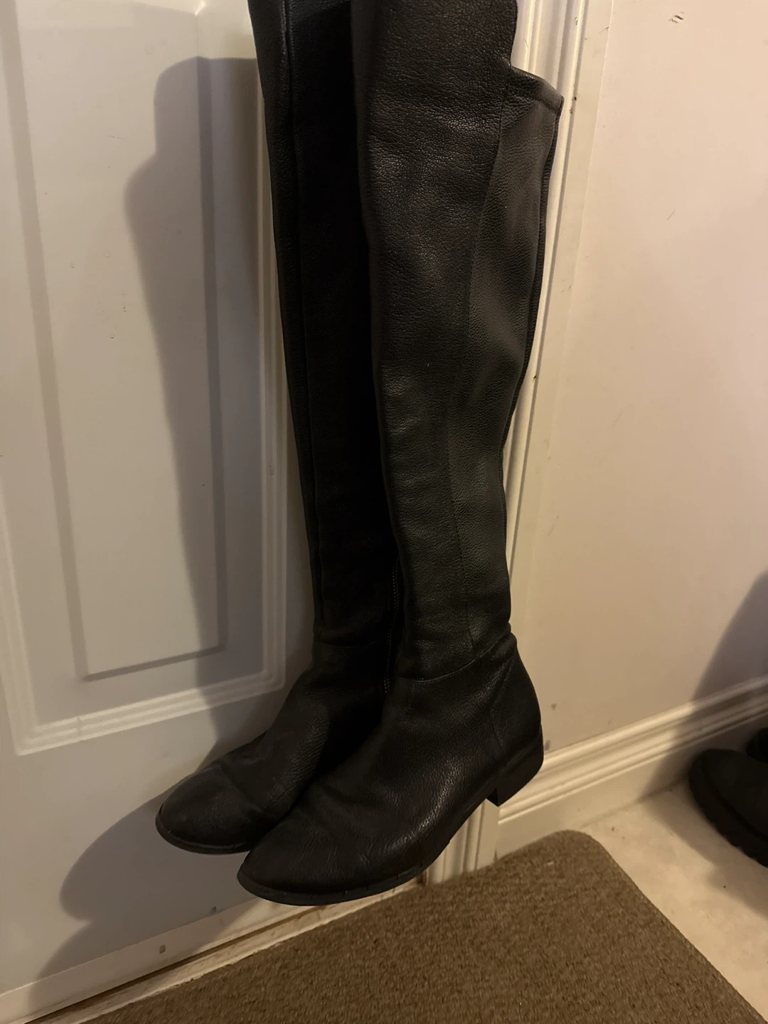 Black Leather Knee-High Boots - photo 2