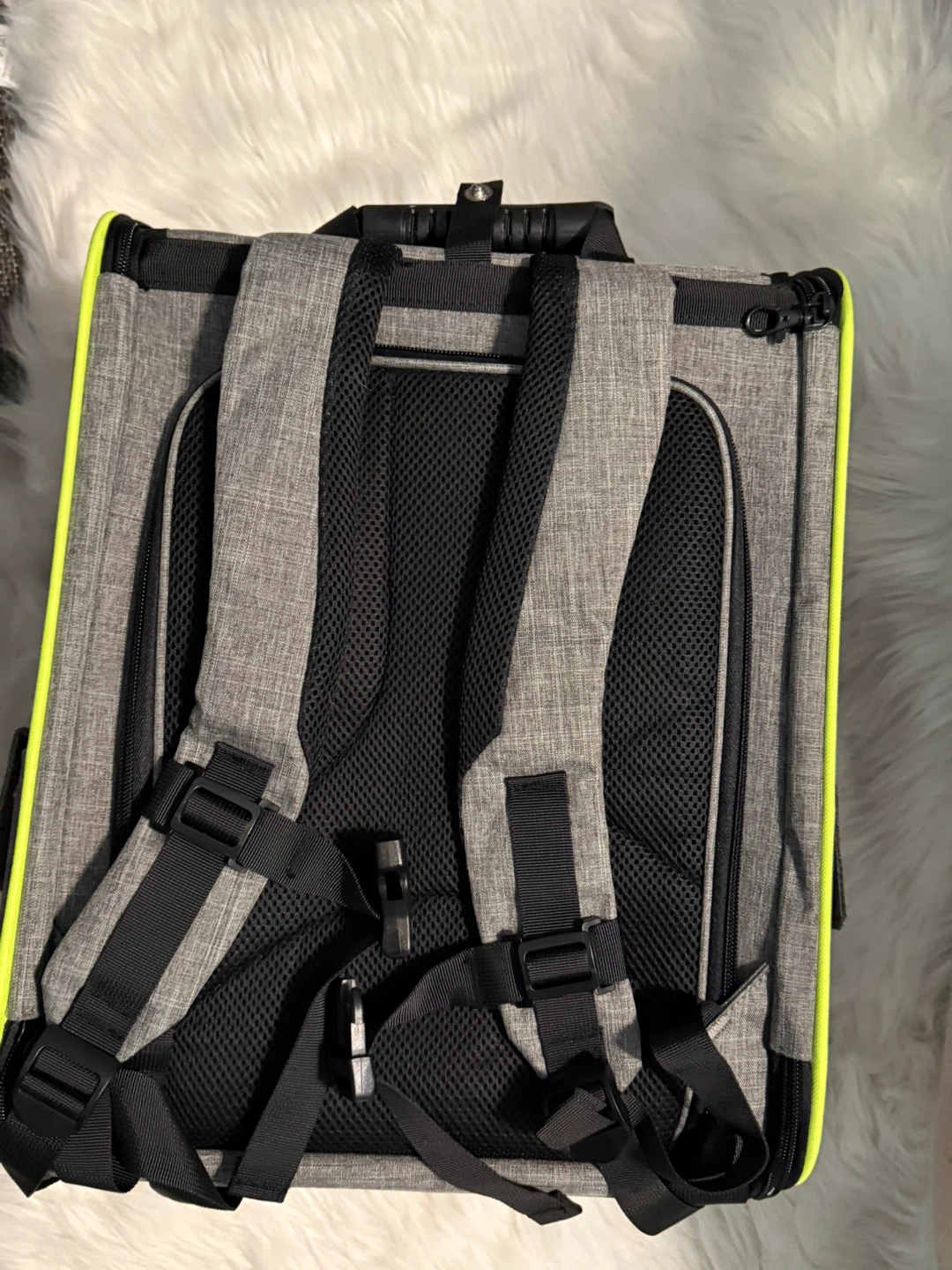 Pecute Pet Carrier Backpack Grey & Neon Yellow - photo 2