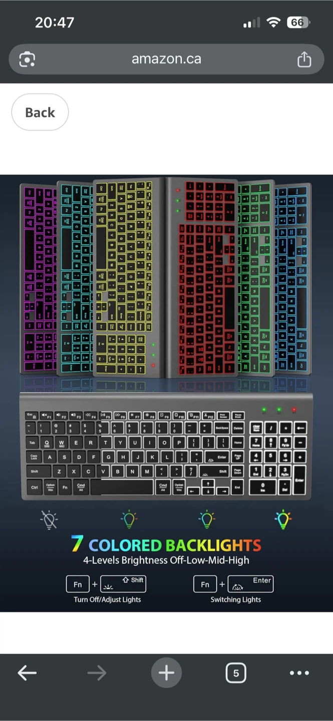 Wireless Keyboard and Mouse Combo with 7 Color Backlights - photo 3
