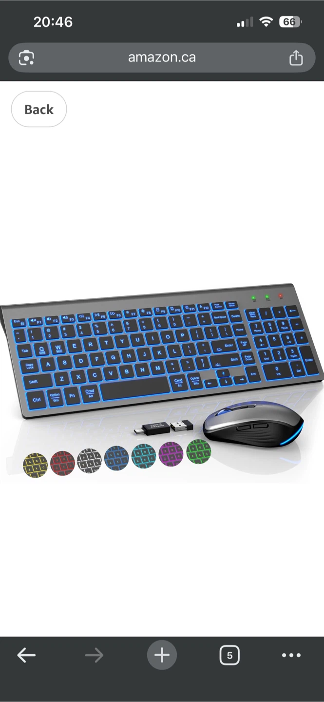 Wireless Keyboard and Mouse Combo with 7 Color Backlights - photo 2