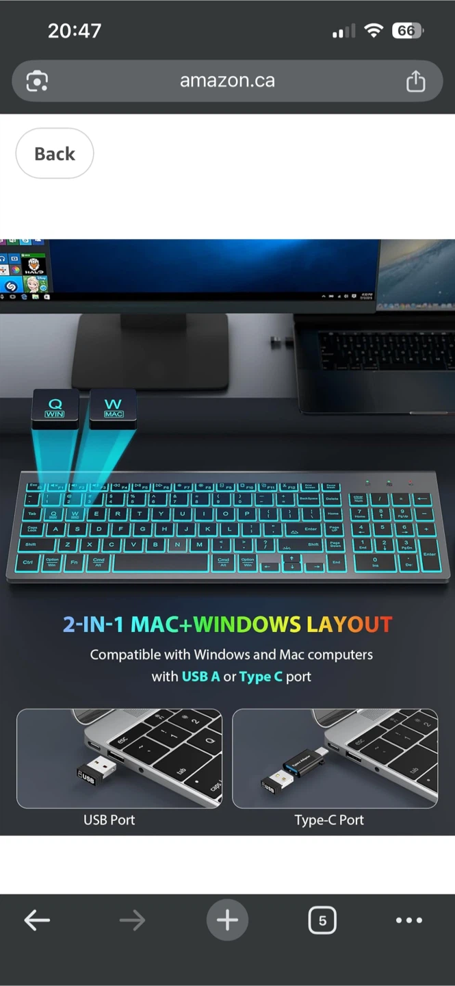 Wireless Keyboard and Mouse Combo with 7 Color Backlights - photo 5