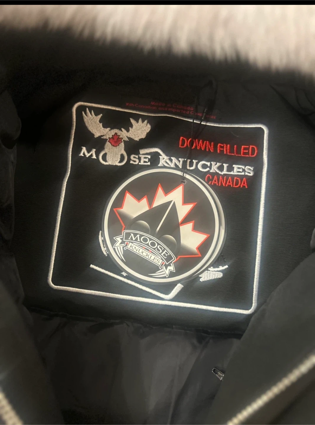 Moose Knuckles Black Bomber Jacket with Fur Hood - photo 3
