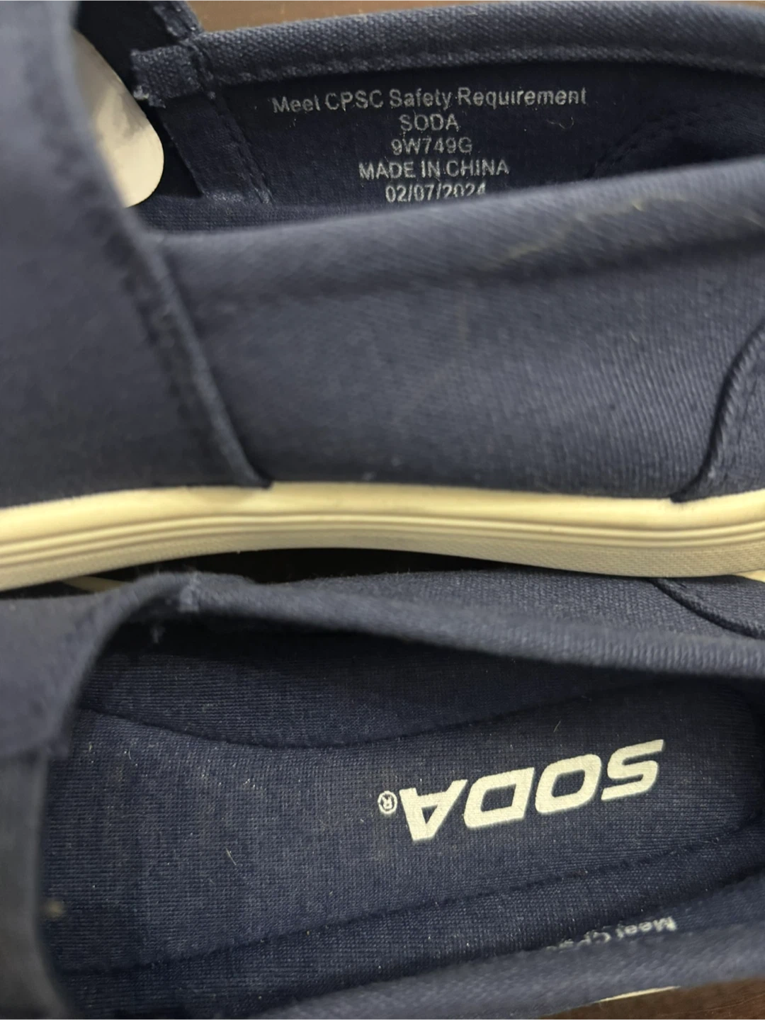Soda Navy Canvas Slip-On Shoes - Size 13 - photo 5
