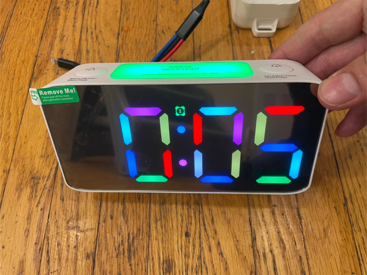Digital Alarm Clock with 15 RGB Colors and Vibration