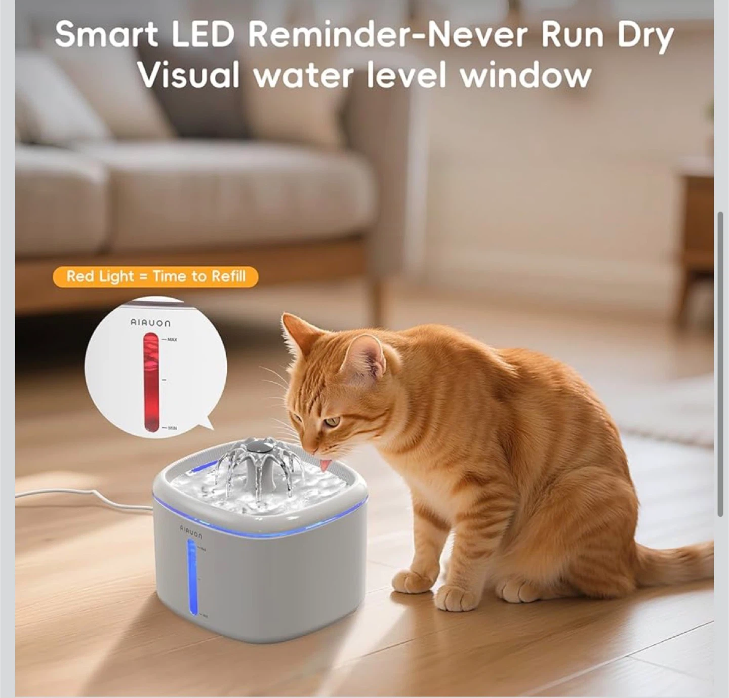 AIAUON 2.5L Automatic Pet Water Fountain - photo 4