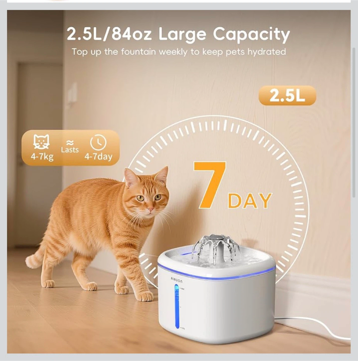 AIAUON 2.5L Automatic Pet Water Fountain - photo 2