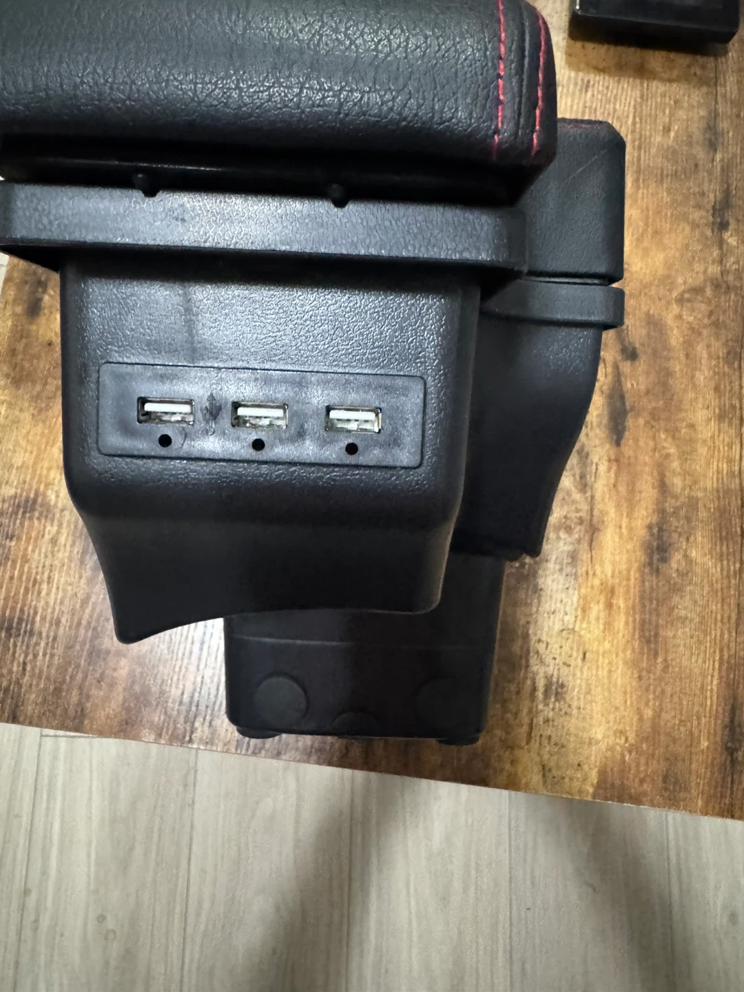 Black Car Center Console Armrest with USB Ports