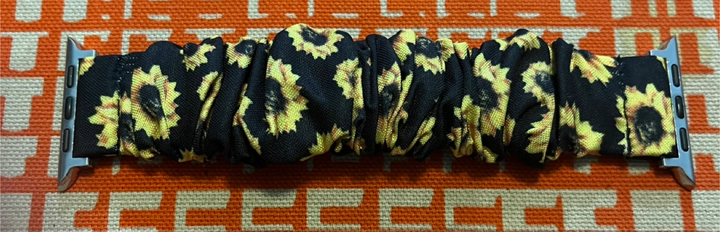 FRD Scrunchie Elastic Watch Band - Sunflower Print