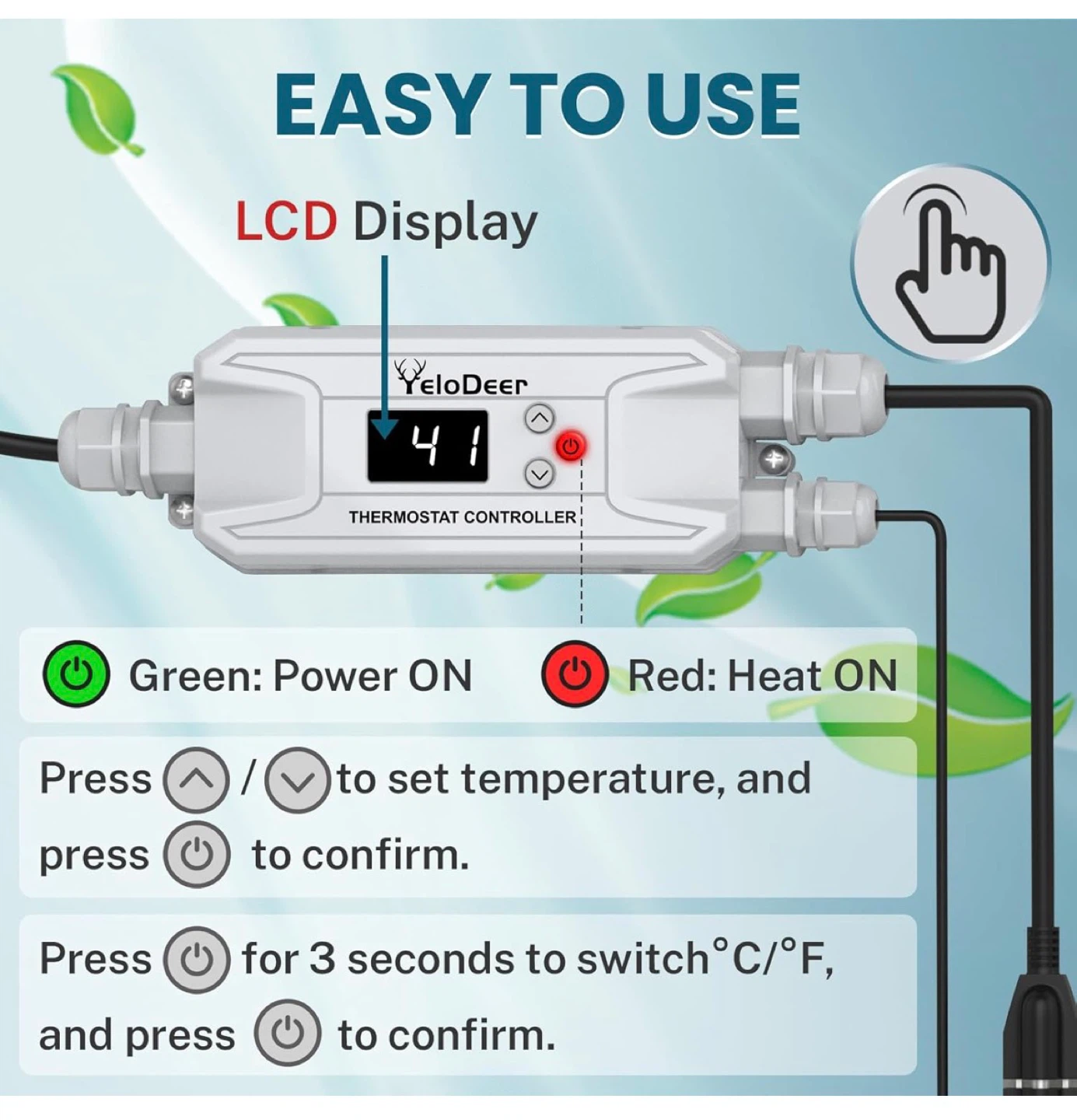 YeloDeer Thermostat Controller for In-Pipe Heating Cables - photo 4
