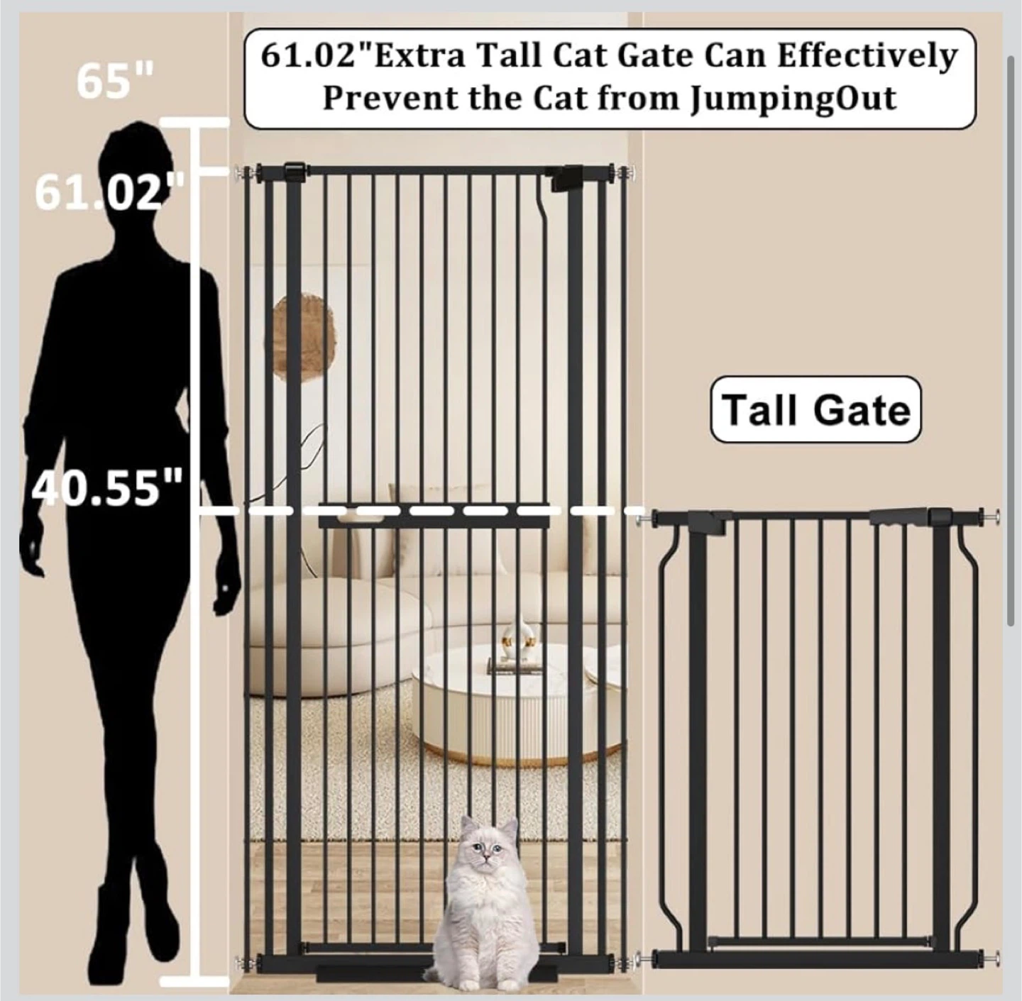 Adjustable pet gate 61”L x 64”W - photo 2