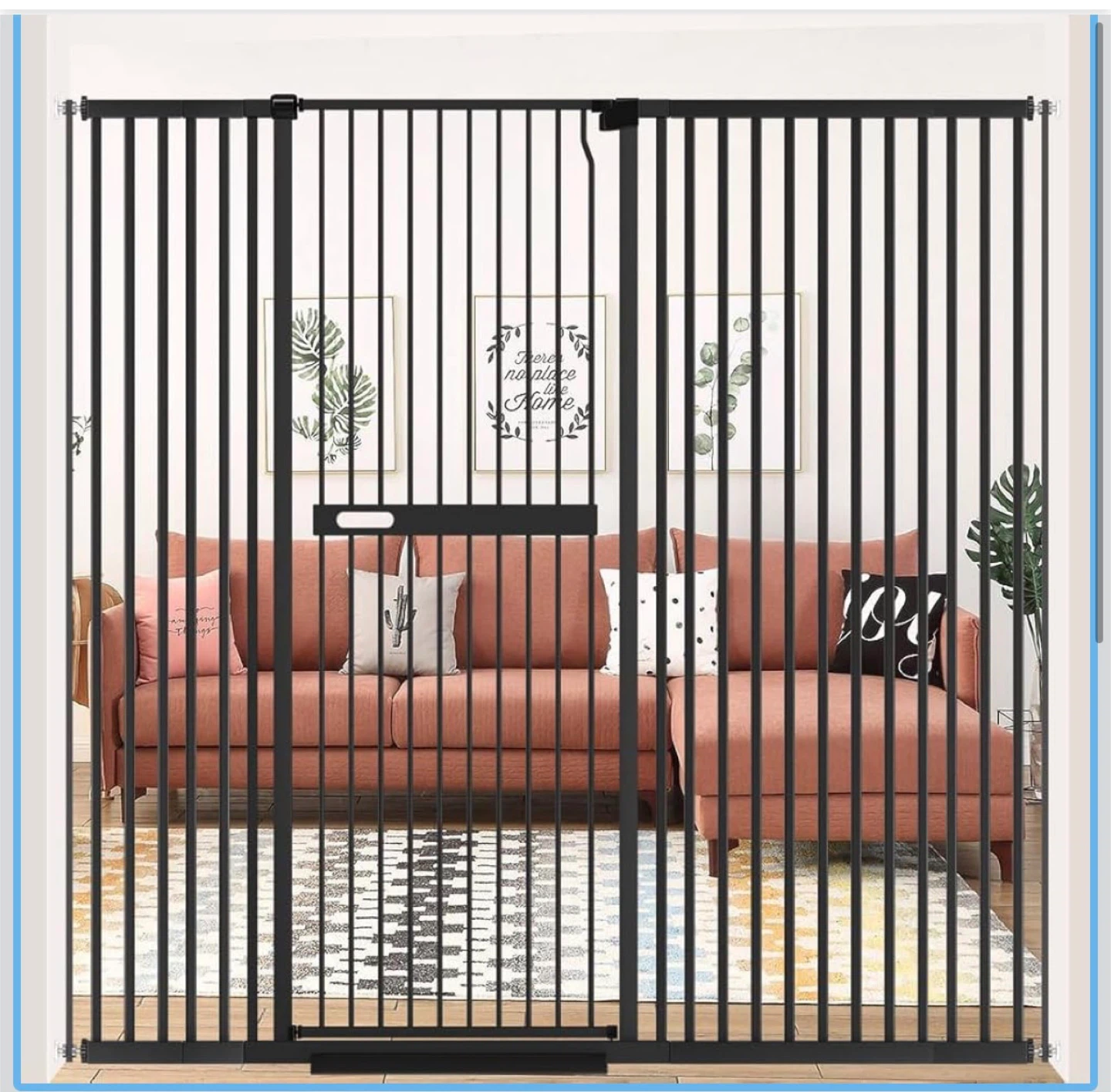 Adjustable pet gate 61”L x 64”W