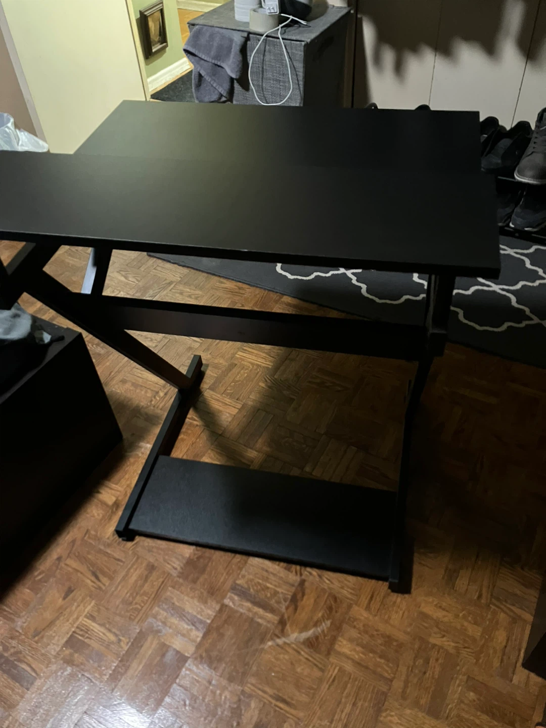 Black L-Shaped Computer Desk