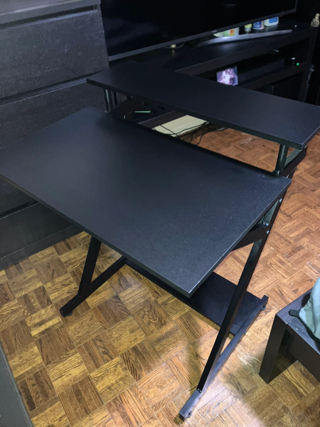 Black L-Shaped Computer Desk - photo 3