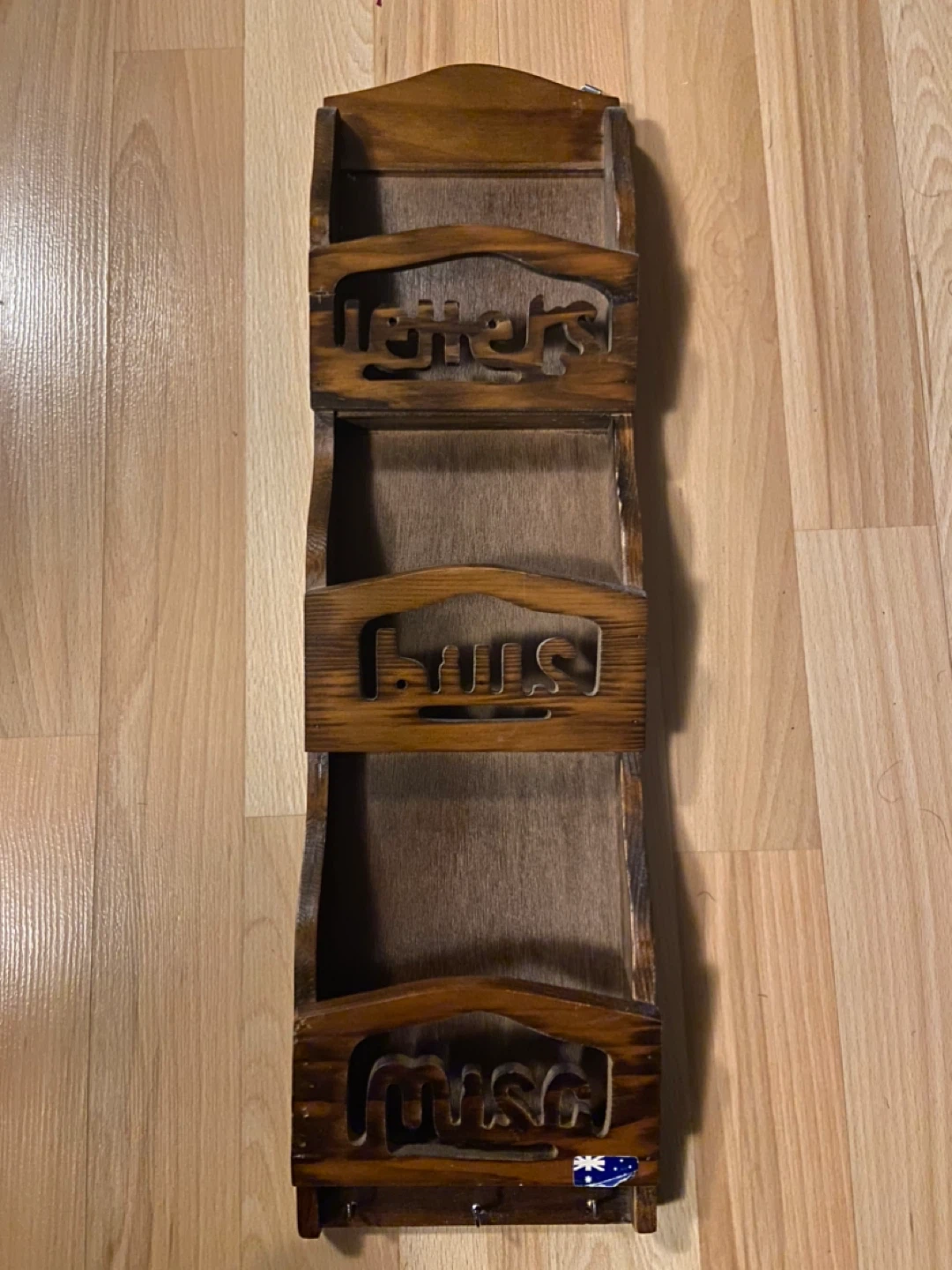 Wooden Wall Organizer Letters Mail Keys Holder