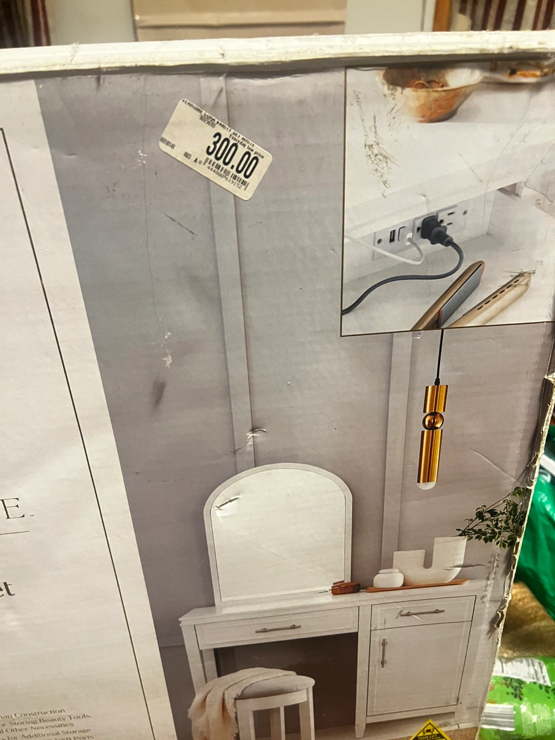 White Vanity Set with Mirror and Stool - photo 4