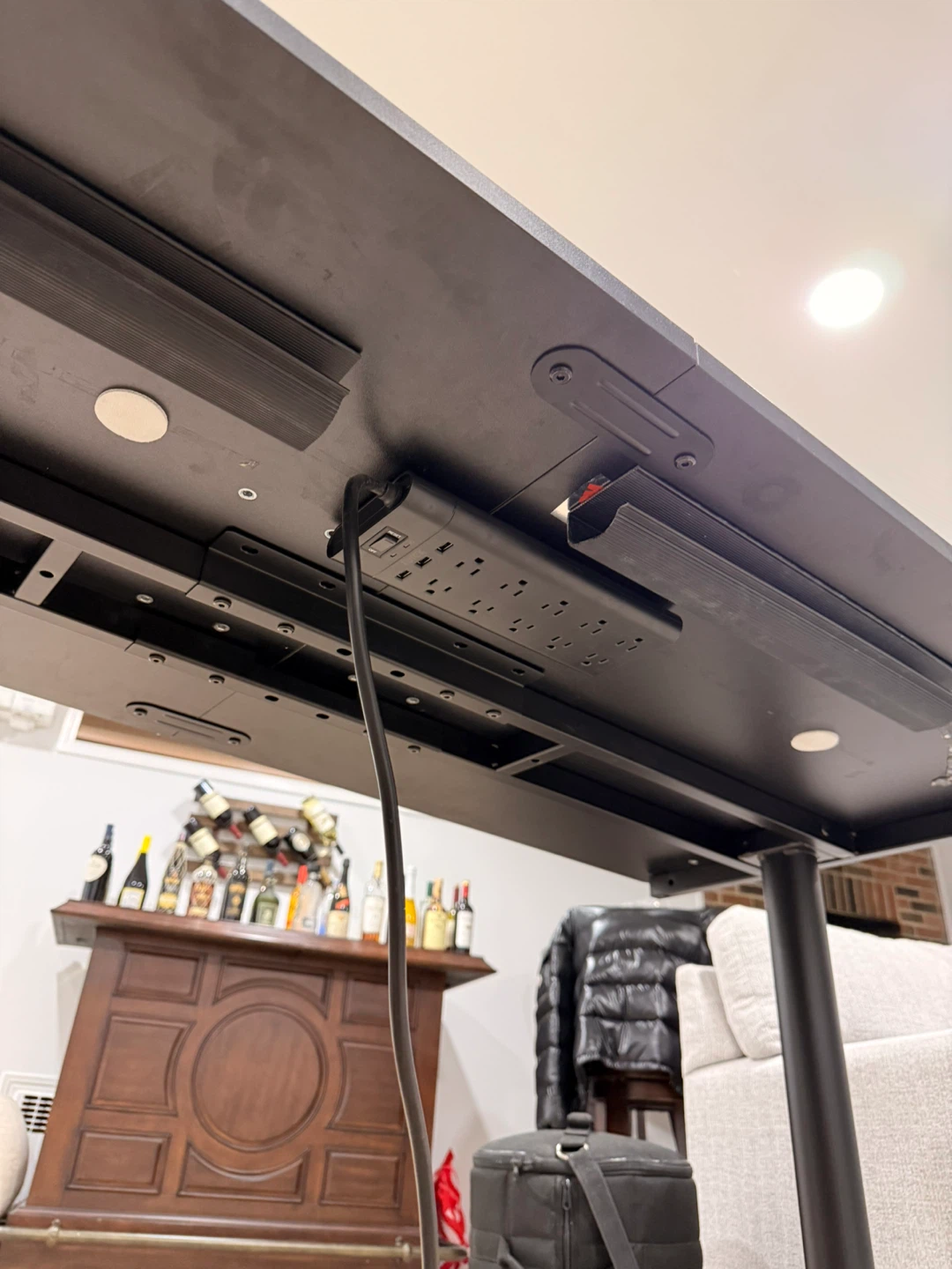 Black Desk with Power Strip - photo 2