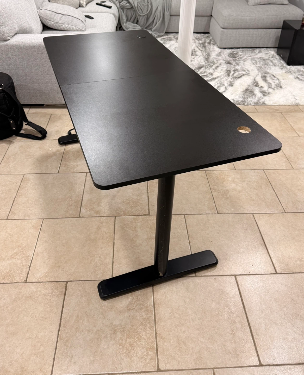 Black Desk with Power Strip - photo 3
