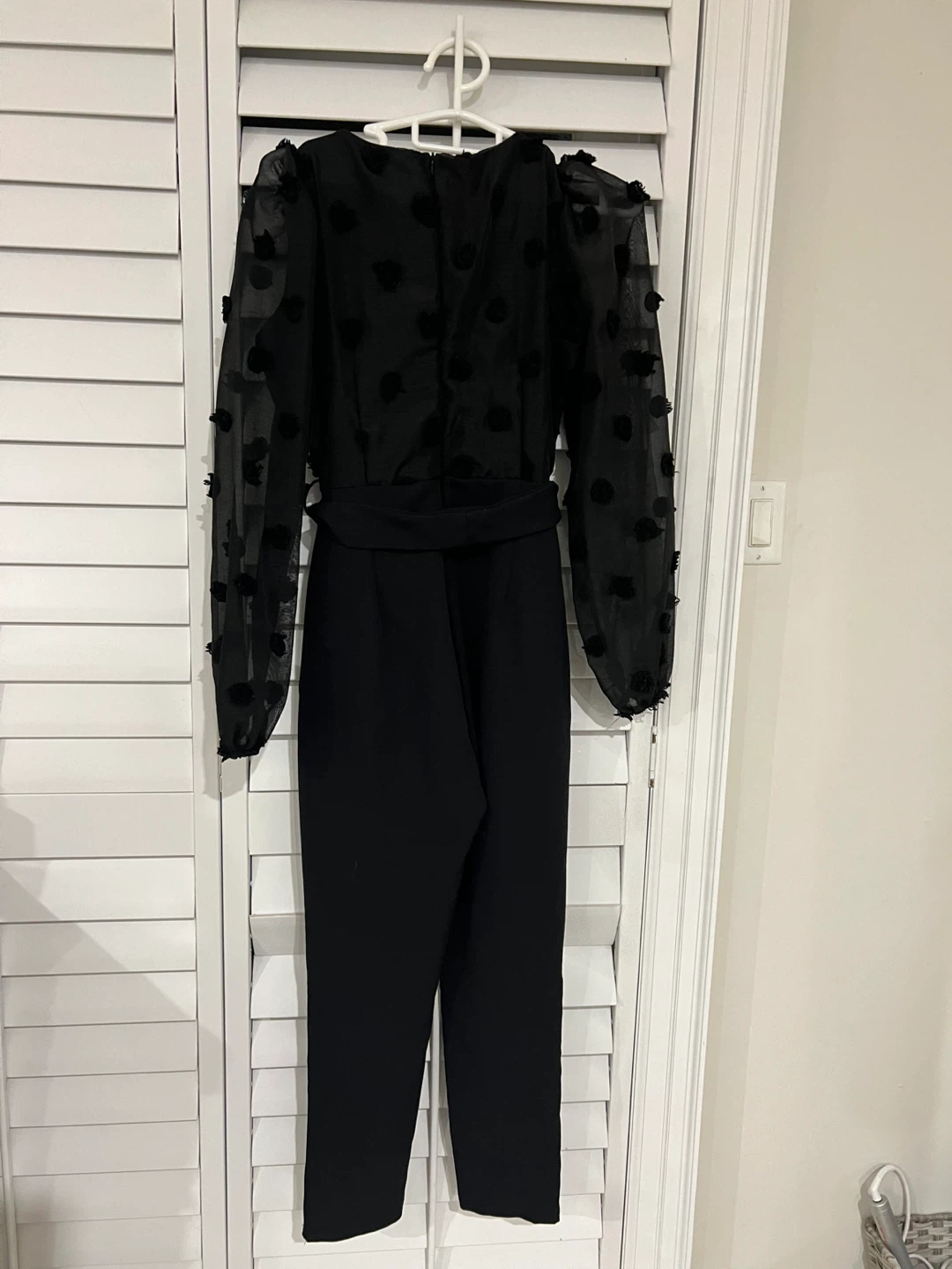 Black Jumpsuit with Puff Sleeves - photo 2