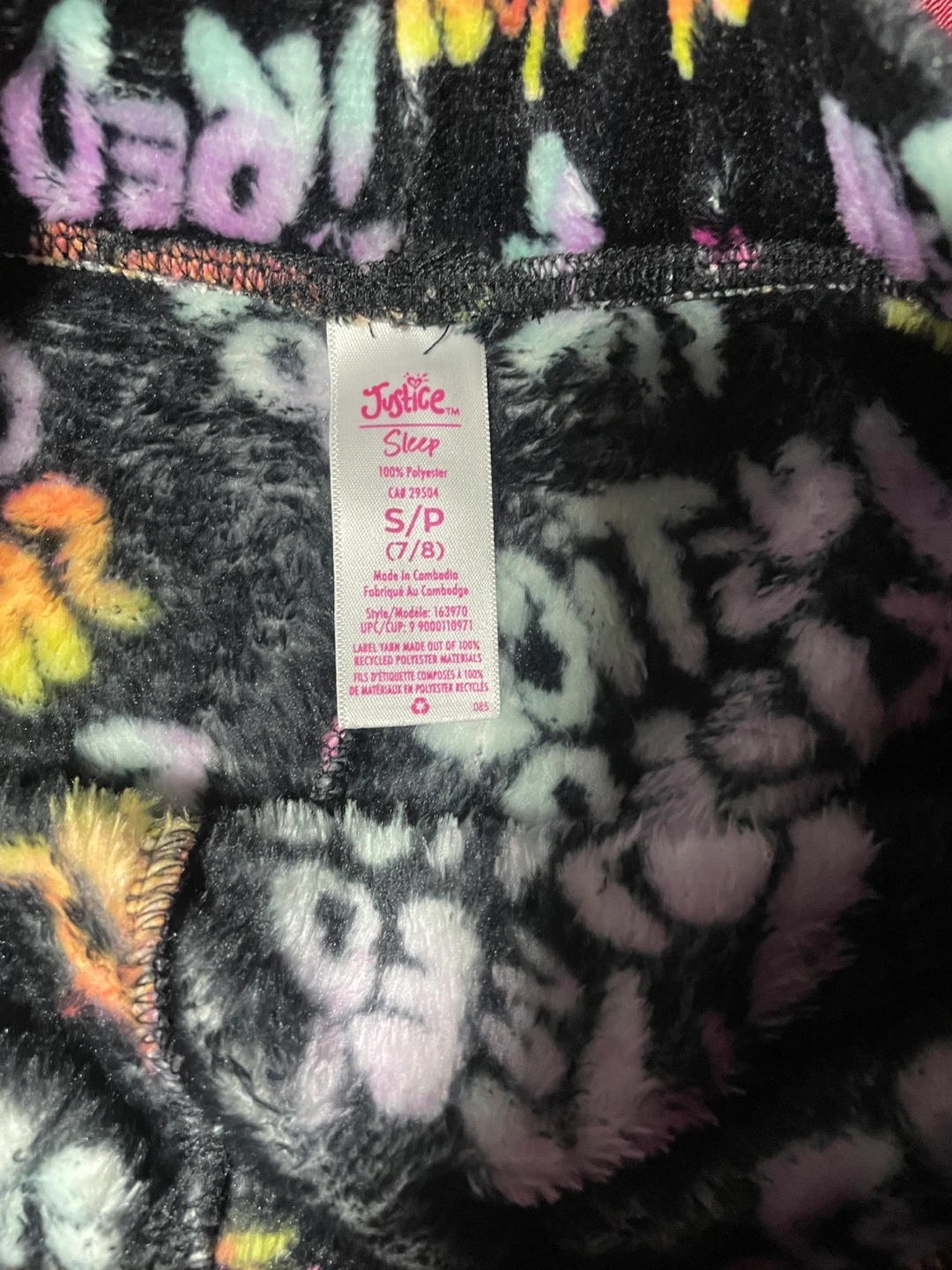 Justice Sleep Pyjama Shorts S/P (7/8) Black Graphic Print - photo 2