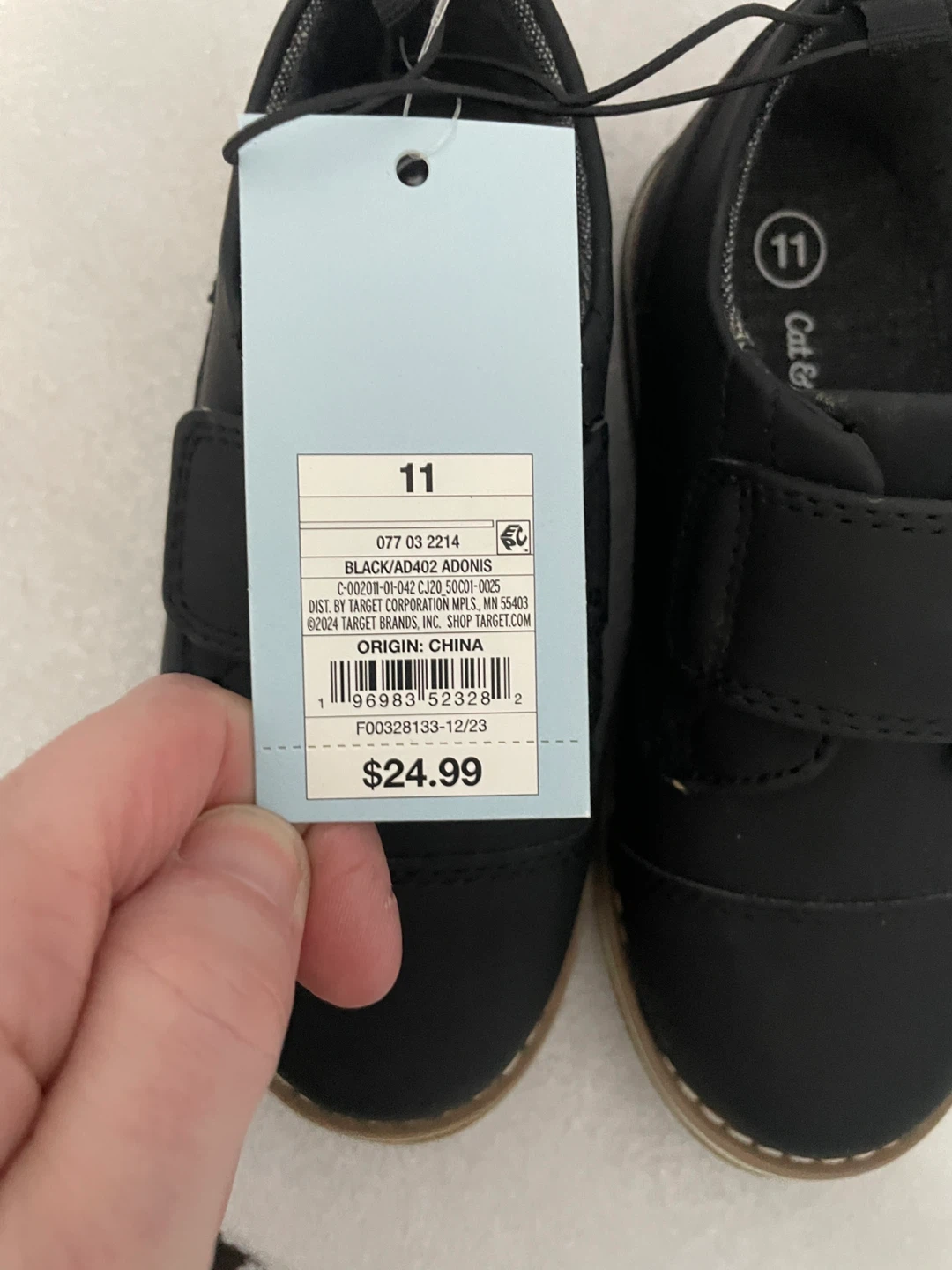 Cat & Jack Black Velcro Shoes - Size 11 - photo 3