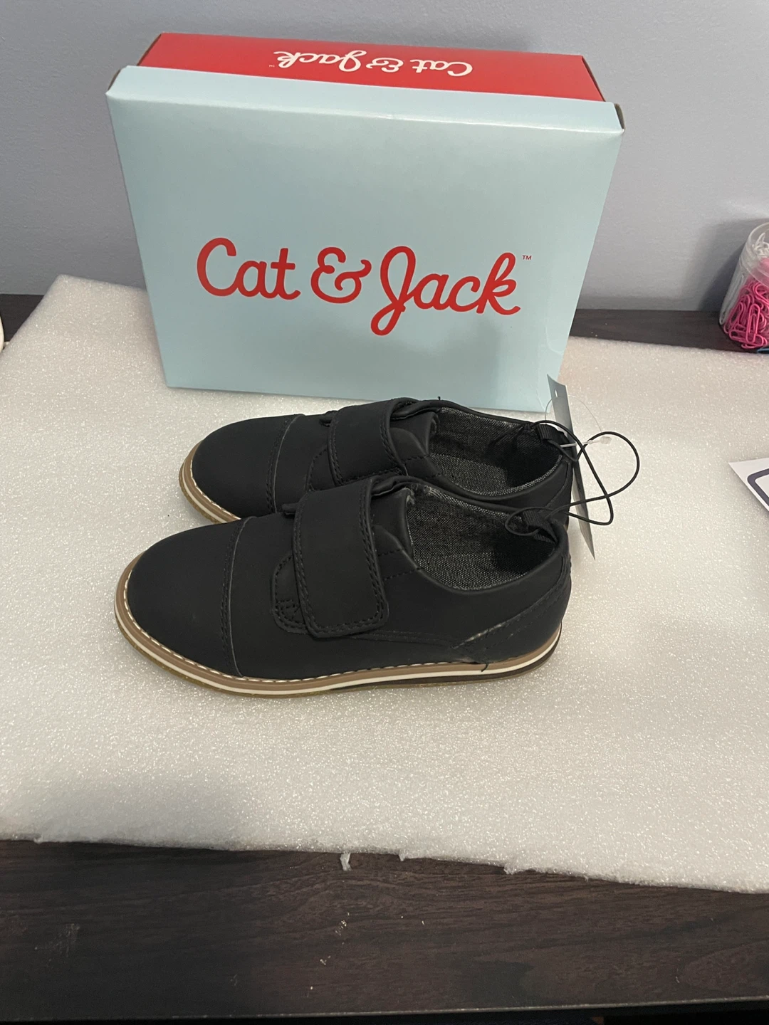 Cat & Jack Black Velcro Shoes - Size 11