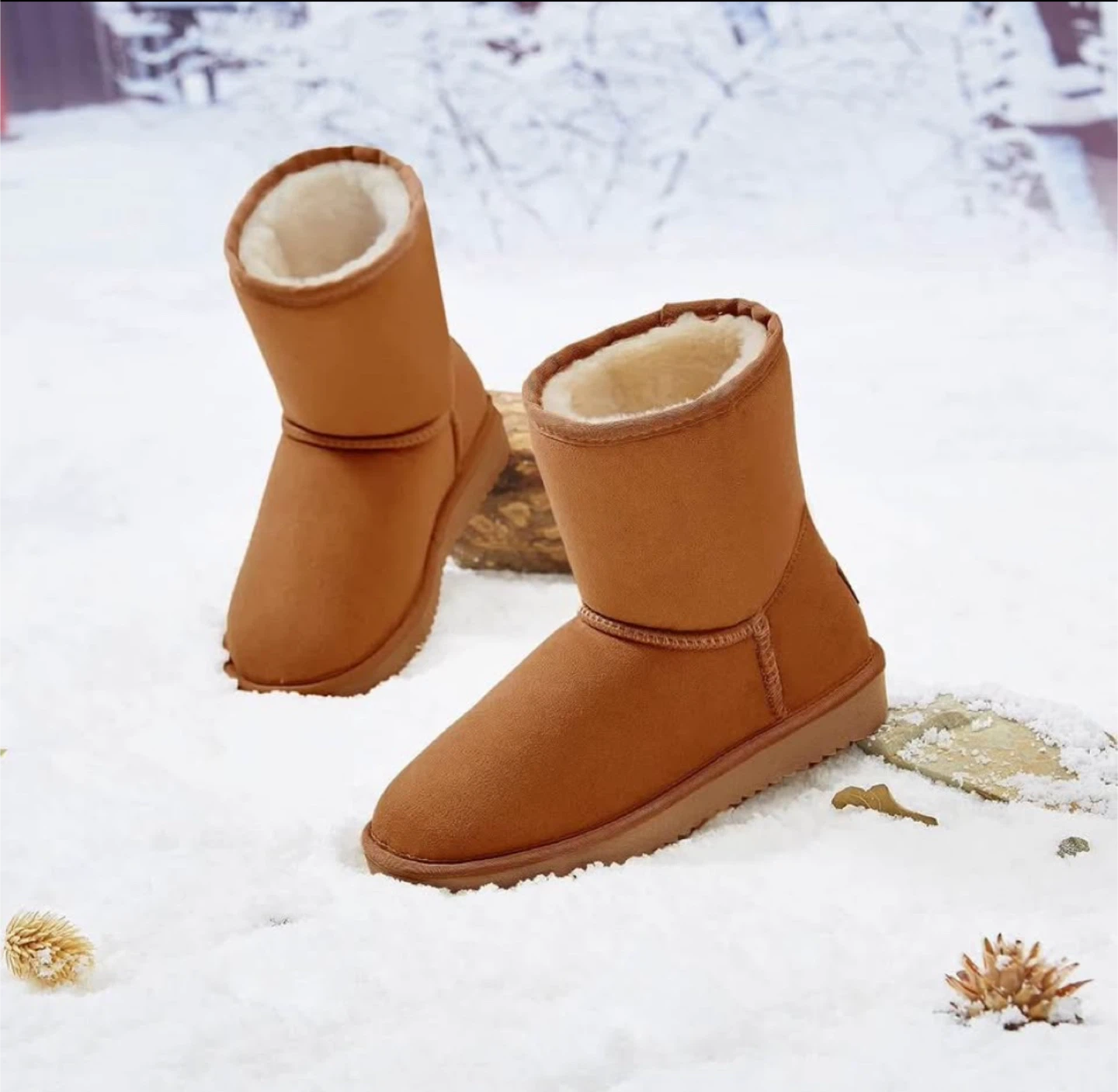 Brown Fluffy Lined Winter Boots - photo 3