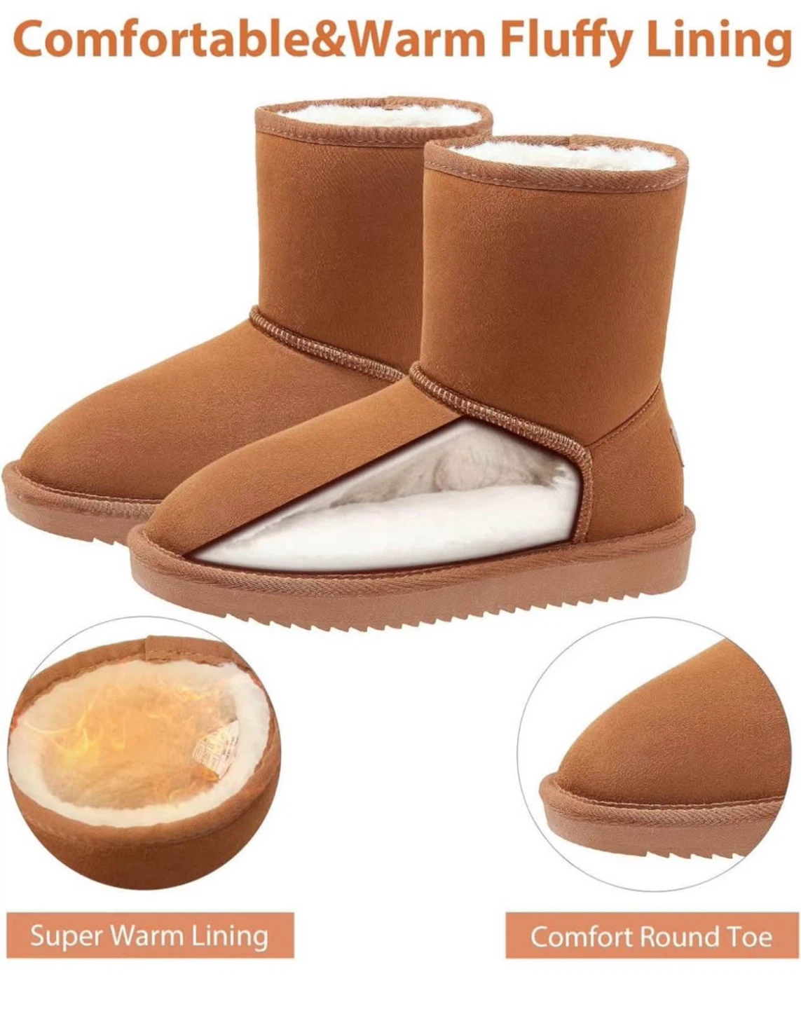 Brown Fluffy Lined Winter Boots - photo 2