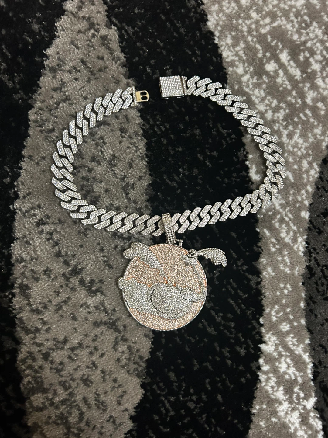 Iced Out Bunny Charm Chain Necklace