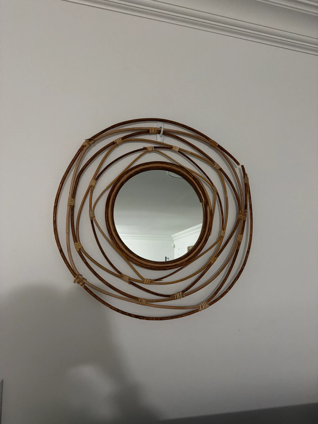 Woven Rattan Round Wall Mirror