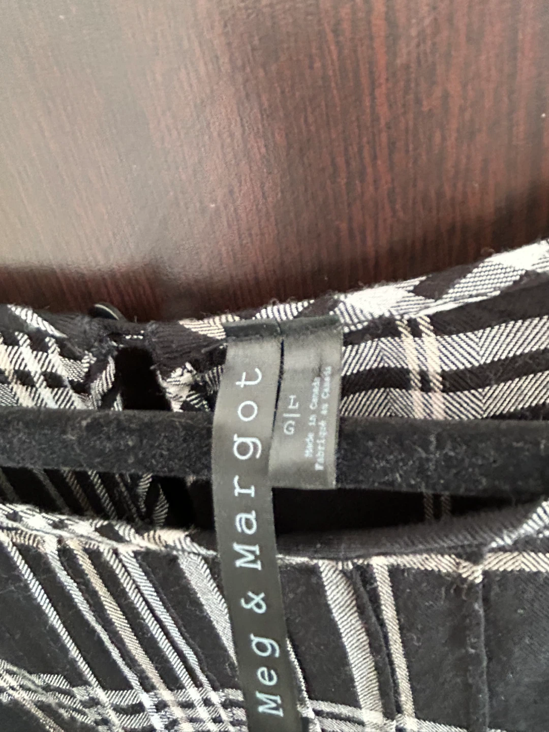 Meg & Margot Black Plaid Long Sleeve Top - photo 5