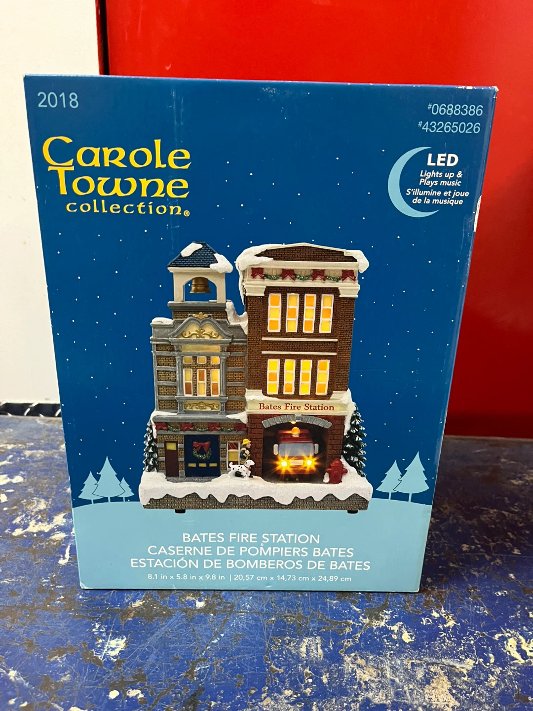 Carole Towne Bates Fire Station Light & Music Christmas Village