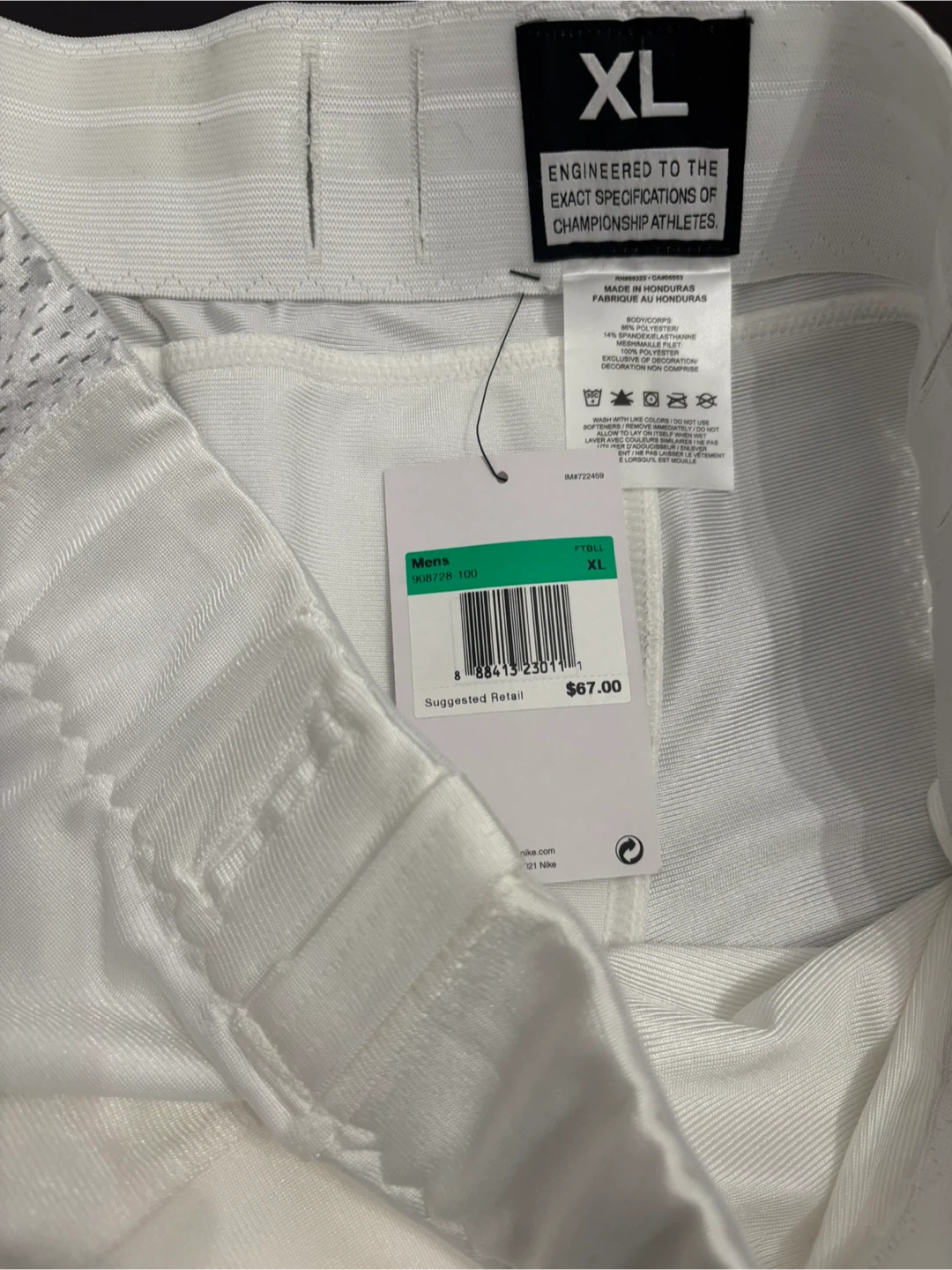 Nike Men's XL White Football Pants - photo 3
