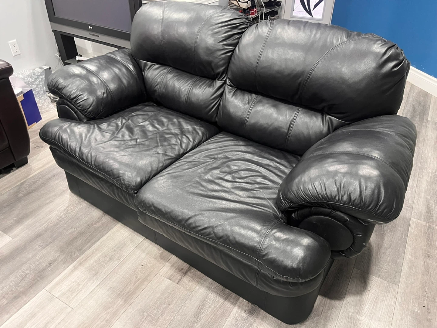 Black Leather Sofa