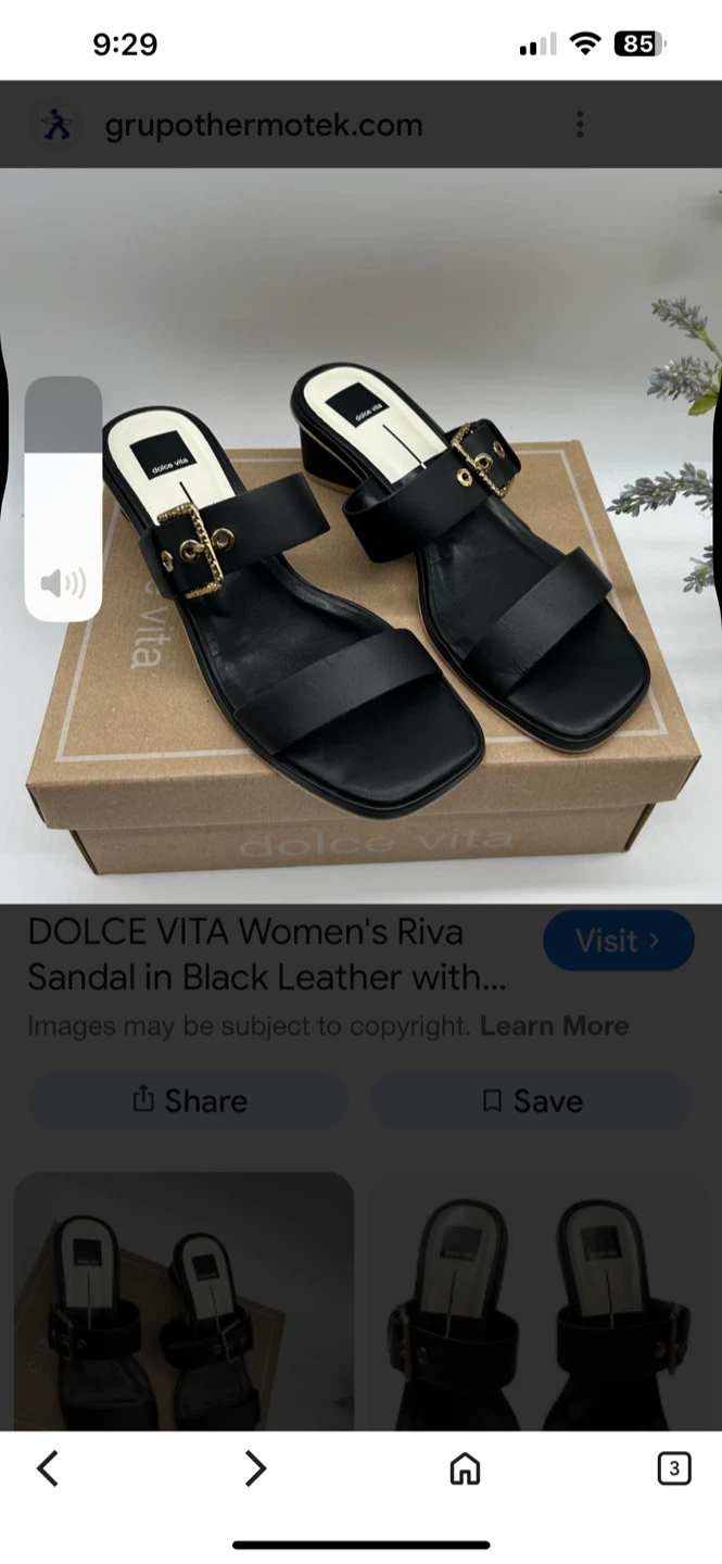 DOLCE VITA Women's Riva Black Leather Sandals