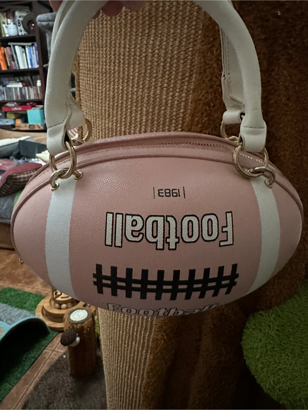 Pink Football Shaped Handbag Purse - photo 2