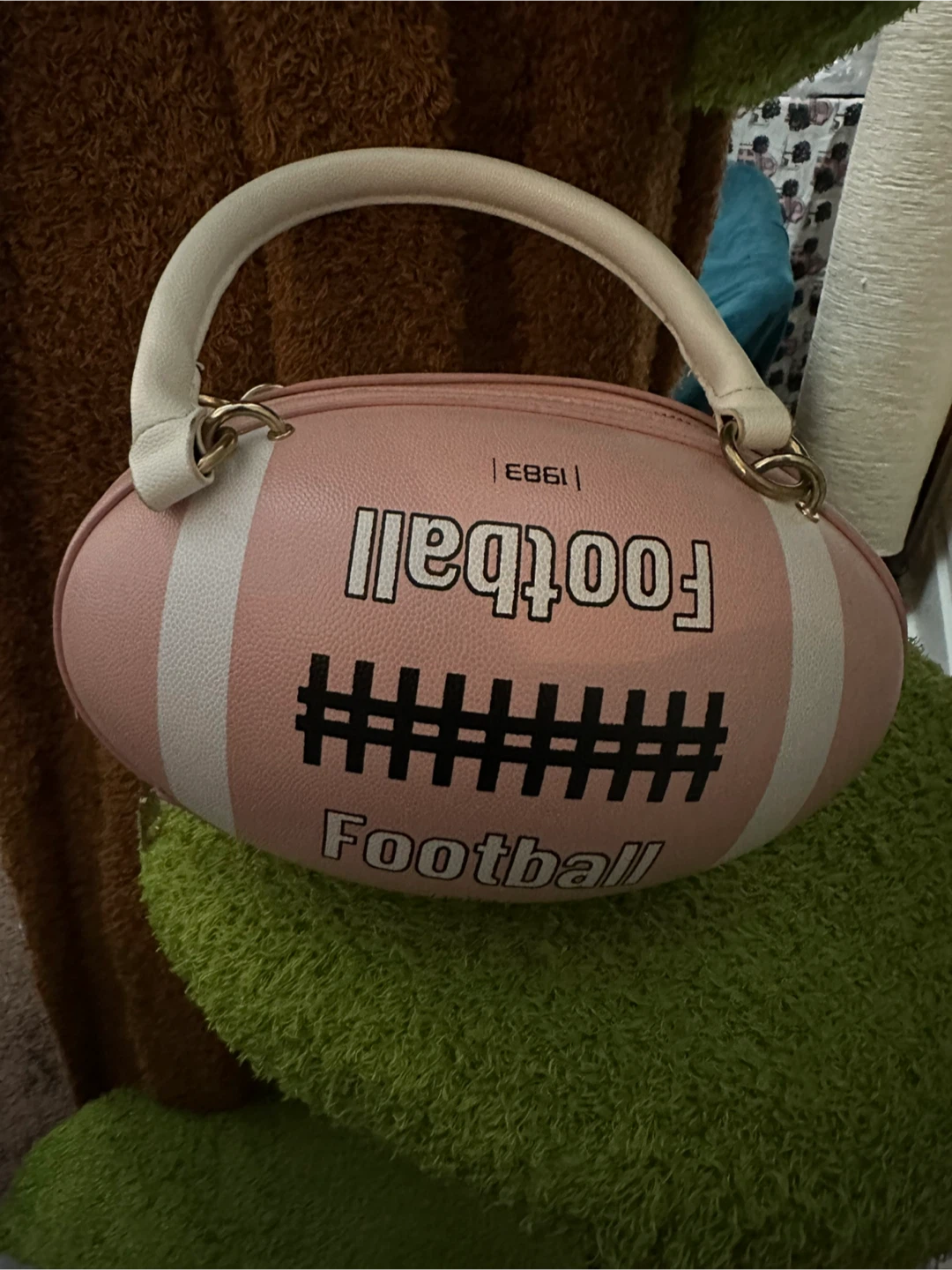 Pink Football Shaped Handbag Purse